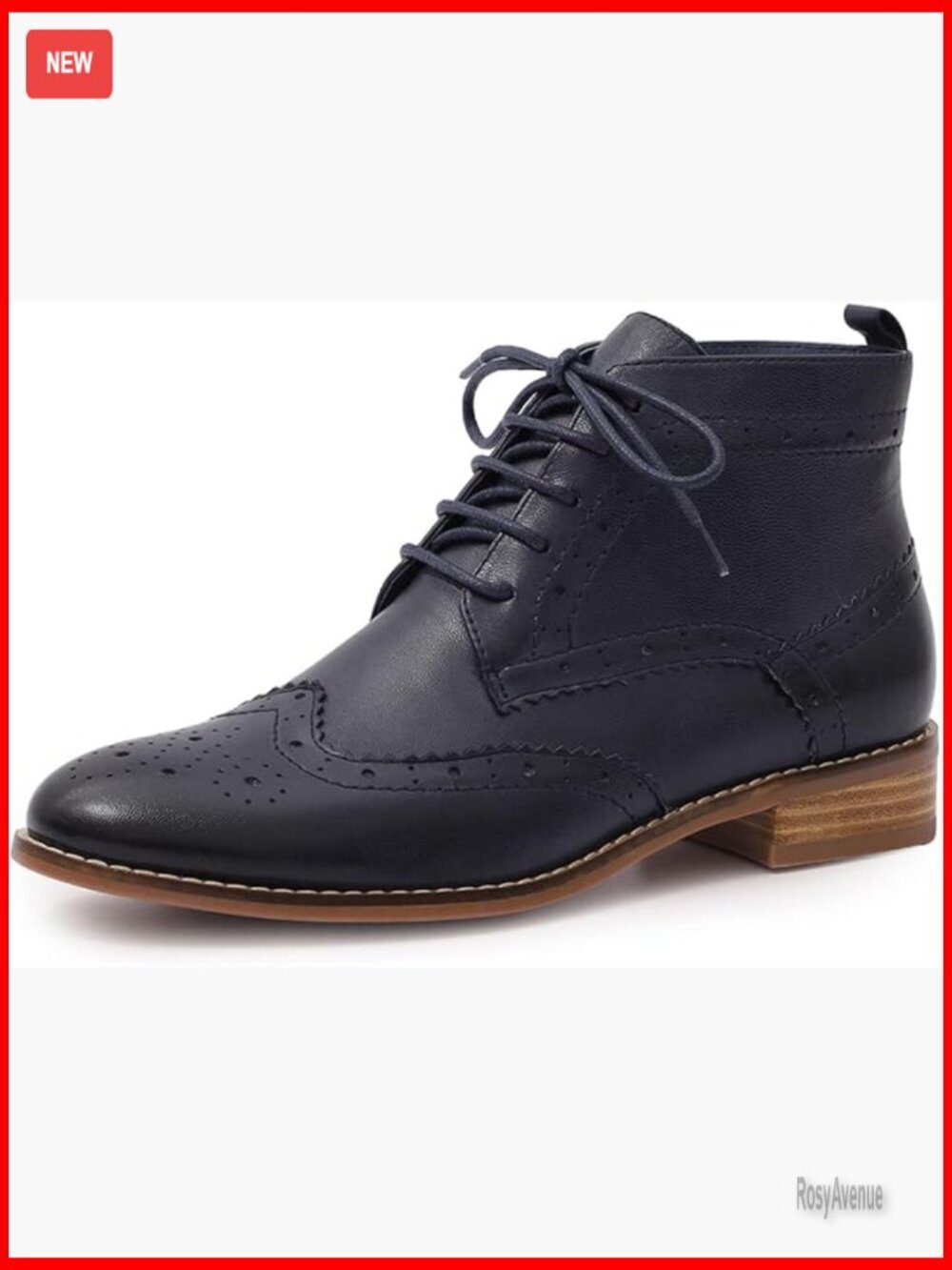 Leather Lace-Up Oxford Ankle Boots Low Heel Combat Boots Vintage Style